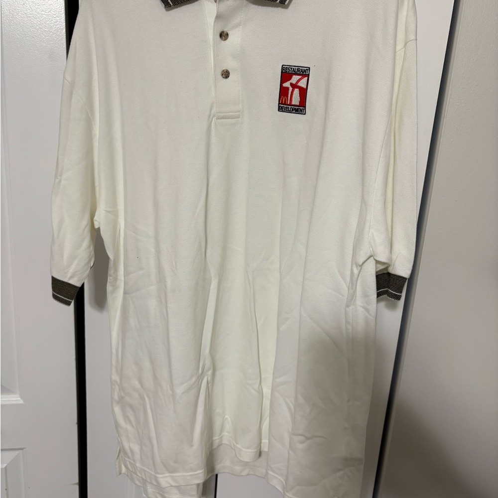 Vintage McDonald’s Vantage Restaurant Development Polo White Size XL